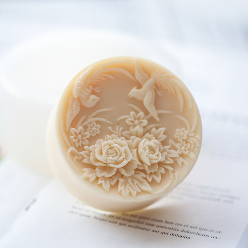 Candle Making Phoenix - ดอกไม้ Phoenix สบู่แม่พิมพ์ Demoulding รอบรูปร่างซิลิโคนสบู่แม่พิมพ์สําหรับสบู่เทียนหอมพลาสเตอร์หัตถกรรมทํา