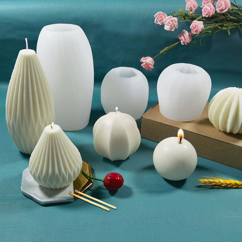 Candle Making Bath - แม่พิมพ์เทียนซิลิโคน 3 มิติ รูปทรงเรขาคณิต สำหรับทำเทียนขี้ผึ้ง DIY