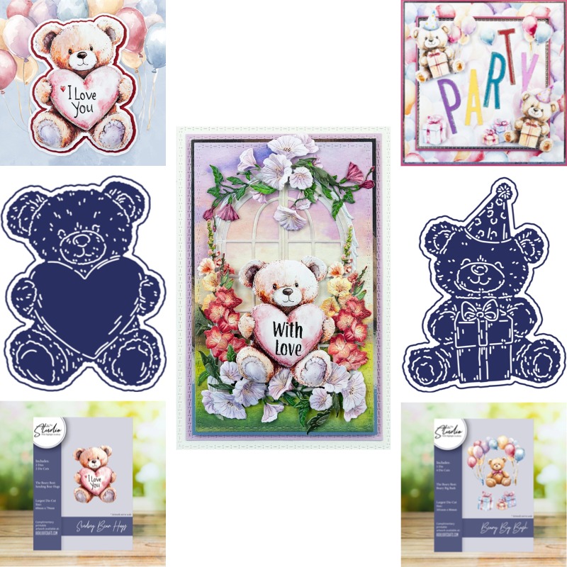 Candle Making Place - ตุ๊กตาหมีวางในกล่องของขวัญ ชุดตัดโลหะแบบไดคัท 2026 ใหม่ ชุดแม่พิมพ์ DIY