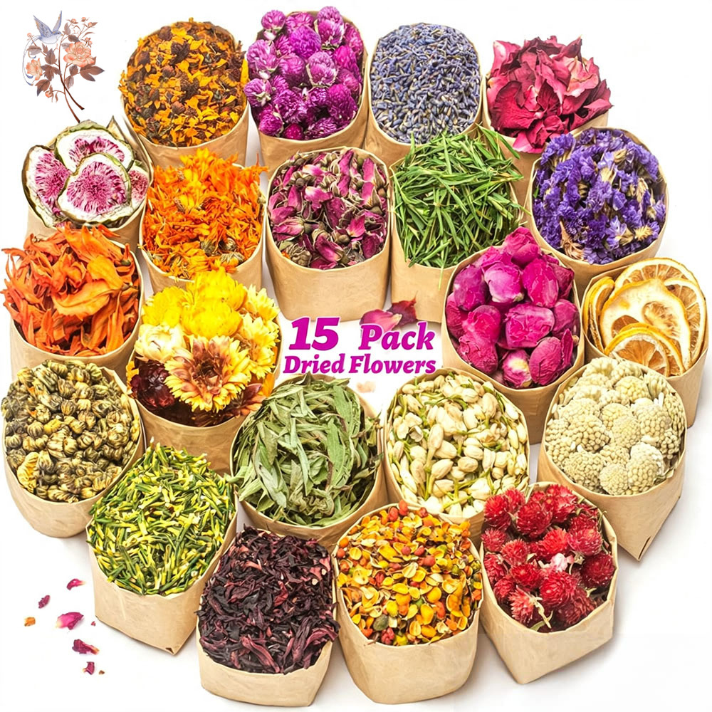 ชุดอุปกรณ์ดอกไม้แห้ง 15 ถุง สำ - Candle Making Bath บทวิจารณ์และราคา