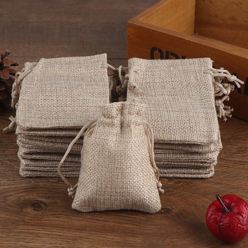 50PCS 13X18/10X15/9X12/7X9CM D - Jute Bag Packaging บทวิจารณ์และราคา