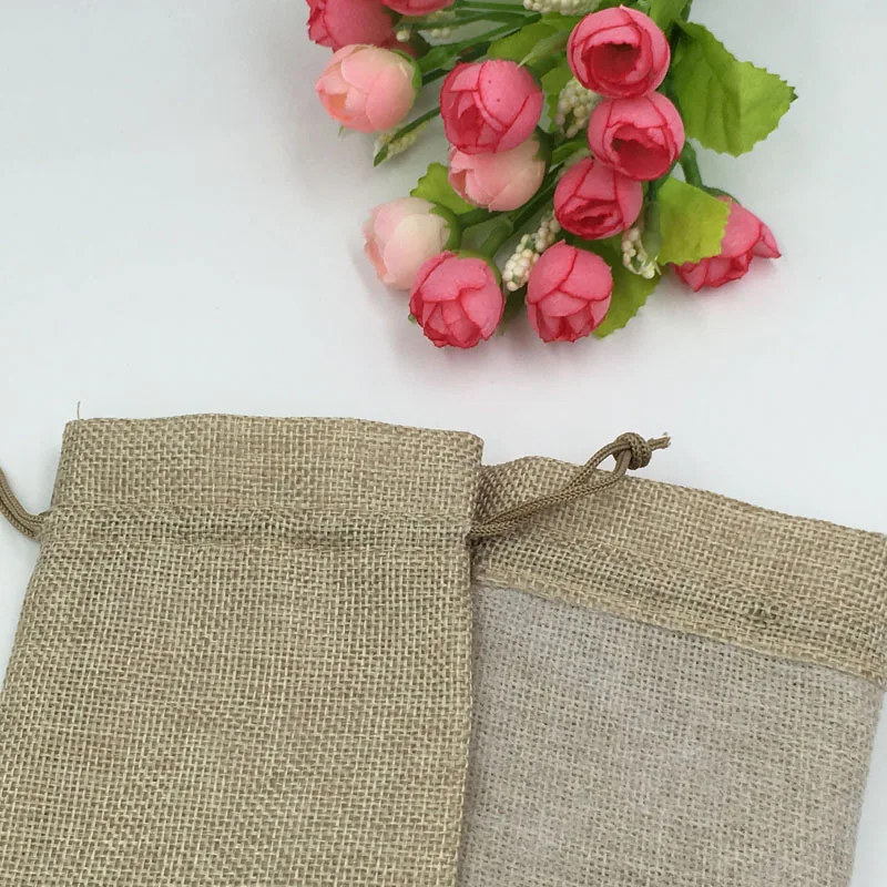 10x14 ซม.300 ชิ้นถุงปอกระเจาคร - Jute Bag Packaging บทวิจารณ์และราคา
