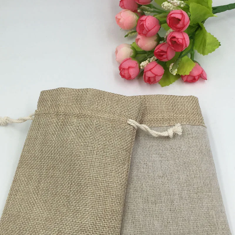 10x14 ซม.300 ชิ้นถุงปอกระเจาคร - Jute Bag Packaging บทวิจารณ์และราคา