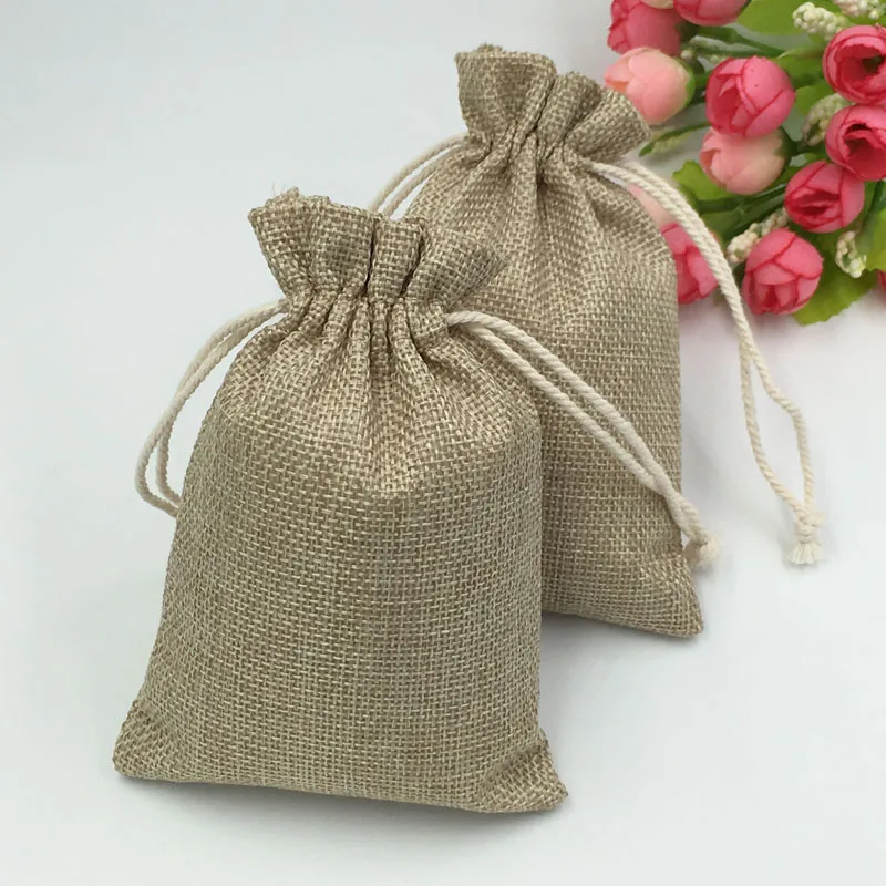10x14 ซม.300 ชิ้นถุงปอกระเจาคร - Jute Bag Packaging บทวิจารณ์และราคา