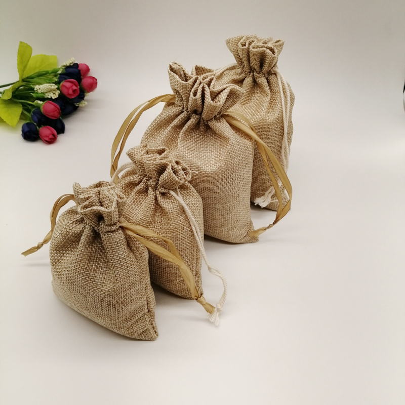 5pcs ผ้า Jute กระเป๋าบรรจุภัณฑ - Jute Bag Packaging บทวิจารณ์และราคา