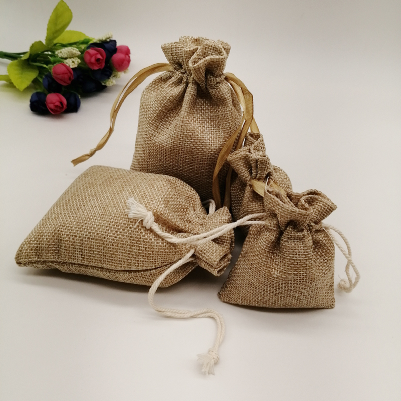 5pcs ผ้า Jute กระเป๋าบรรจุภัณฑ - Jute Bag Packaging บทวิจารณ์และราคา