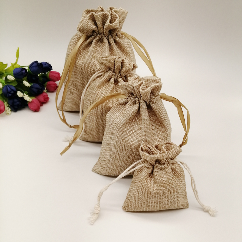 5pcs ผ้า Jute กระเป๋าบรรจุภัณฑ - Jute Bag Packaging บทวิจารณ์และราคา