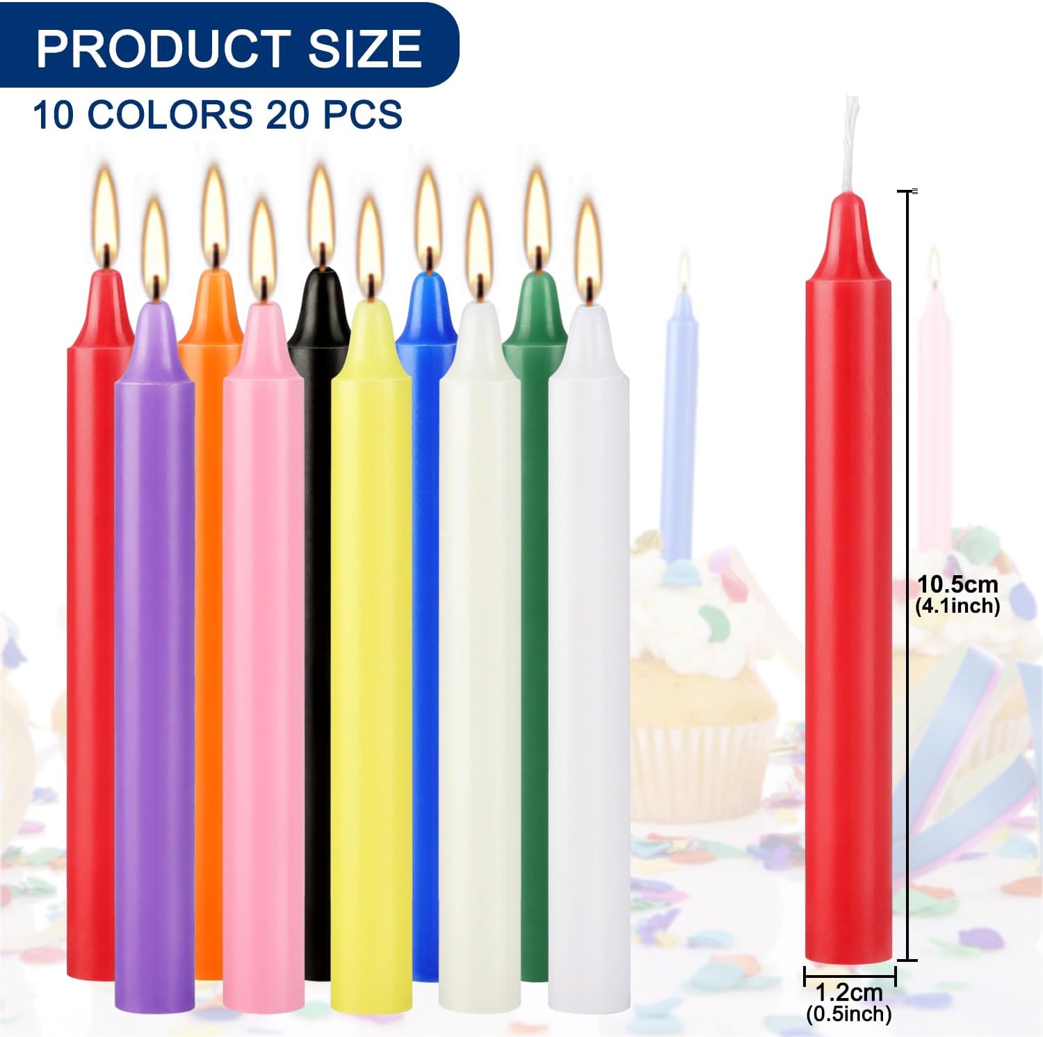 เทียนแท่งเล็กหลากสี 20 ชิ้น ไม - Candle Making Place บทวิจารณ์และราคา