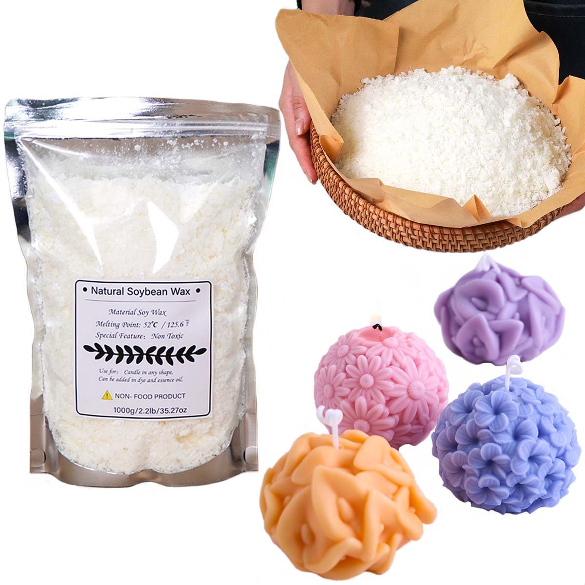 100/250/500/1000g ขี้ผึ้งถั่วเ - Candle Making Soy Wax บทวิจารณ์และราคา