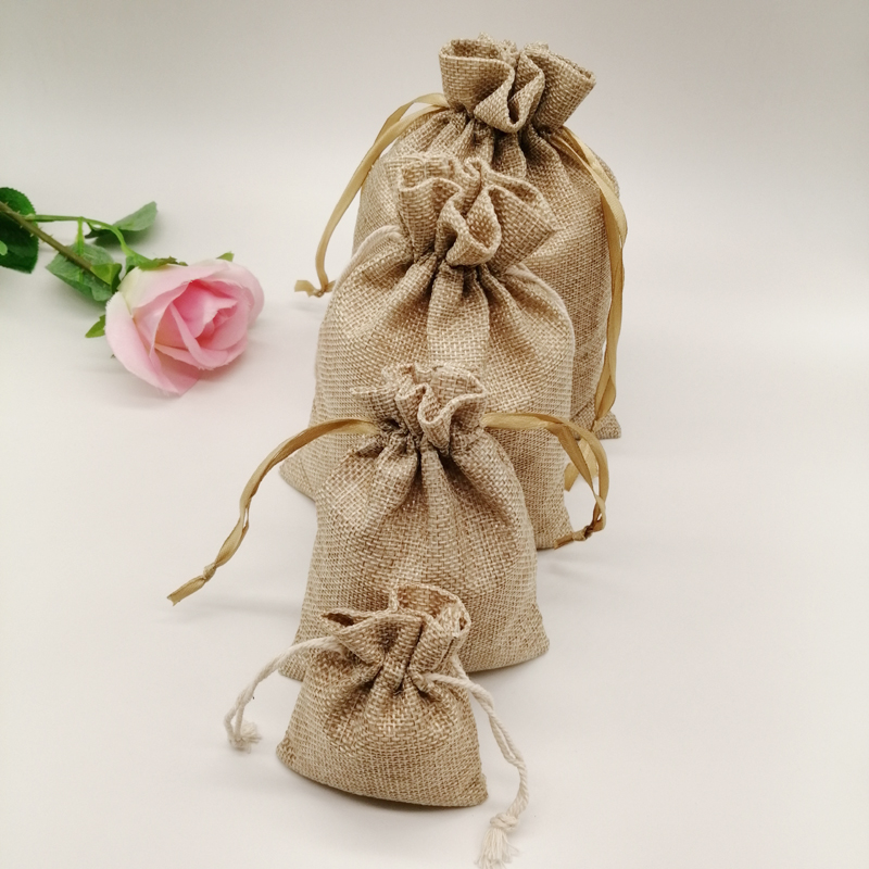 10-1000 ชิ้น/ล็อตผ้าลินินผ้าลิ - Jute Bag Packaging บทวิจารณ์และราคา