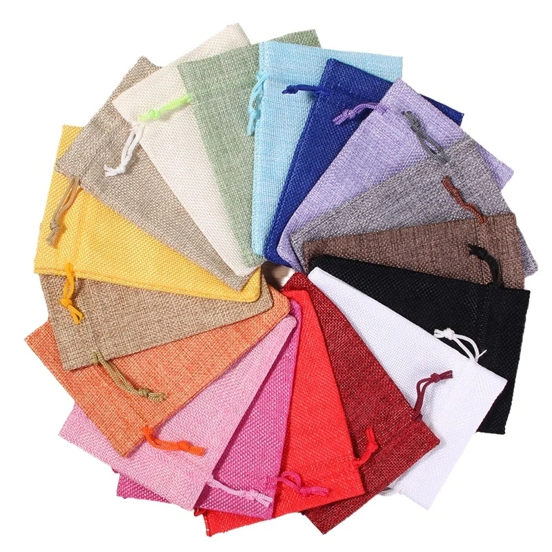 10/50/100 ชิ้น ถุงผ้ากระสอบธรร - Jute Bag Packaging บทวิจารณ์และราคา